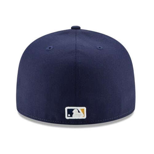 New Era Milwaukee Brewers Alternate 1 Navy Yellow 59FIFTY Fitted Hat Back