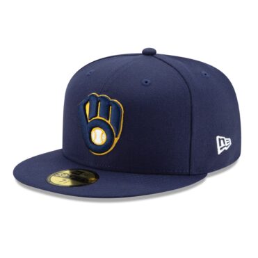New Era Milwaukee Brewers Game Navy 59FIFTY Fitted Hat Left Front