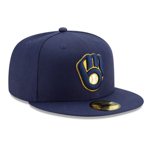 New Era Milwaukee Brewers Game Navy 59FIFTY Fitted Hat Right Front