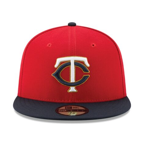 New Era Minnesota Twins Alternate 2 Red Navy 59FIFTY Fitted Hat Front