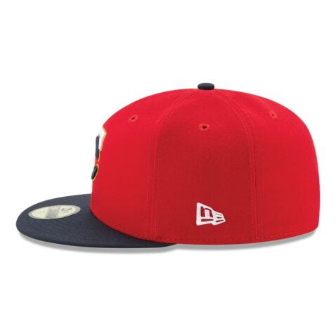 New Era Minnesota Twins Alternate 2 Red Navy 59FIFTY Fitted Hat Left