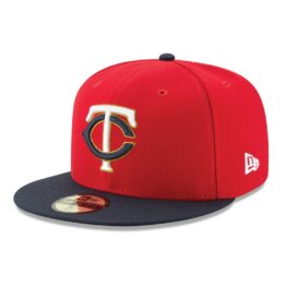 New Era Minnesota Twins Alternate 2 Red Navy 59FIFTY Fitted Hat Left Front