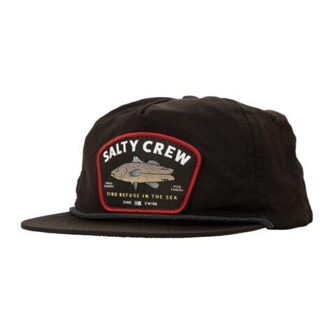 Salty Crew Creature 5 Panel Snapback Hat Black