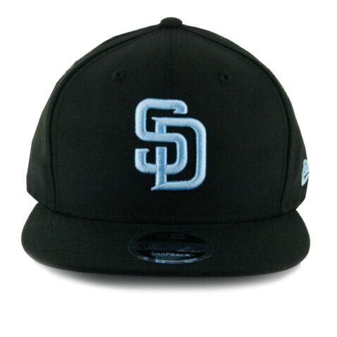 New Era 9Fifty San Diego Padres Black Sky Snapback Hat Front