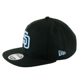 New Era 9Fifty San Diego Padres Black Sky Snapback Hat Left Front