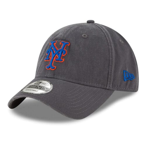 New Era 9Twenty New York Mets Core Classic TW Team Washed Adjustable Hat Graphite Left Front