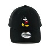 New Era Canvas Mickey Mouse Black 9Twenty Strapback Hat Front