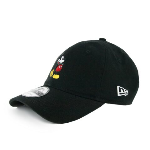 New Era Canvas Mickey Mouse Black 9Twenty Strapback Hat Right Front