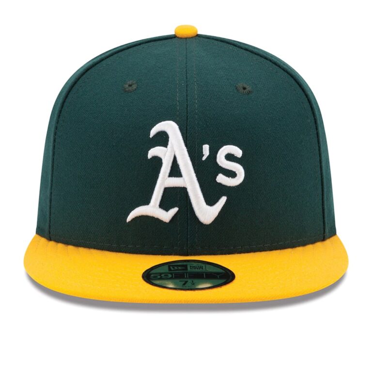 New Era Oakland Athletics Home Green Yellow 59FIFTY Fitted Hat Front New Era Oakland Athletics Home Green Yellow 59FIFTY Fitted Hat Front