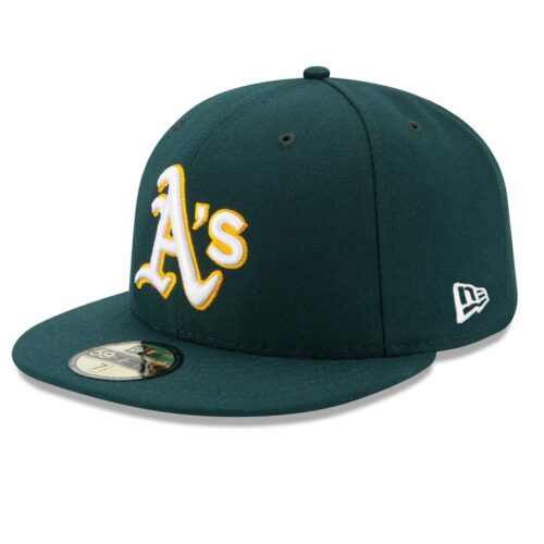 New Era Oakland Athletics Road Green 59FIFTY Fitted Hat Left Front
