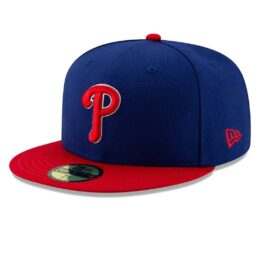 New Era 59Fifty Philadelphia Phillies Alternate Authentic Collection On Field Fitted Hat Royal Red