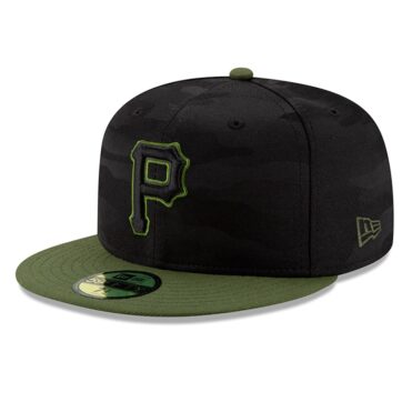 New Era 59Fifty Pittsburgh Pirates Alternate 3 Authentic Collection On Field Fitted Hat Black Army Green