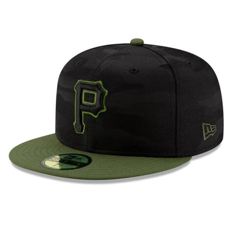 New Era Pittsburgh Pirates Alternate 3 Army Green 59FIFTY Fitted Hat Left Front