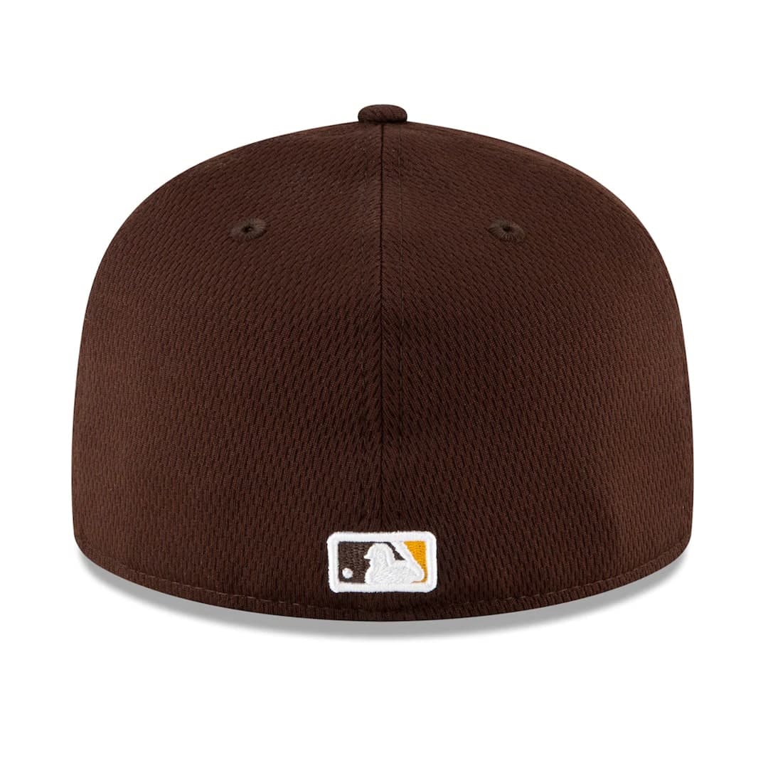 New Era 59Fifty San Diego Padres 2021 Batting Practice Fitted Hat Burnt Wood Brown New Era San Diego Padres Batting Practice Official Team Colors 59Fifty Fitted Hat Back