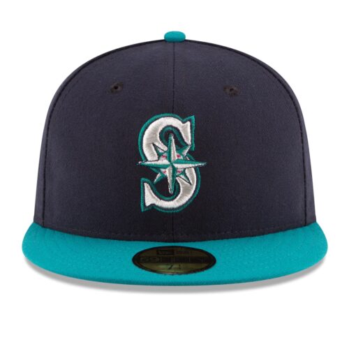 New Era Seattle Mariners Alternate 1 Dark Navy Tale 59FIFTY Fitted Hat Front