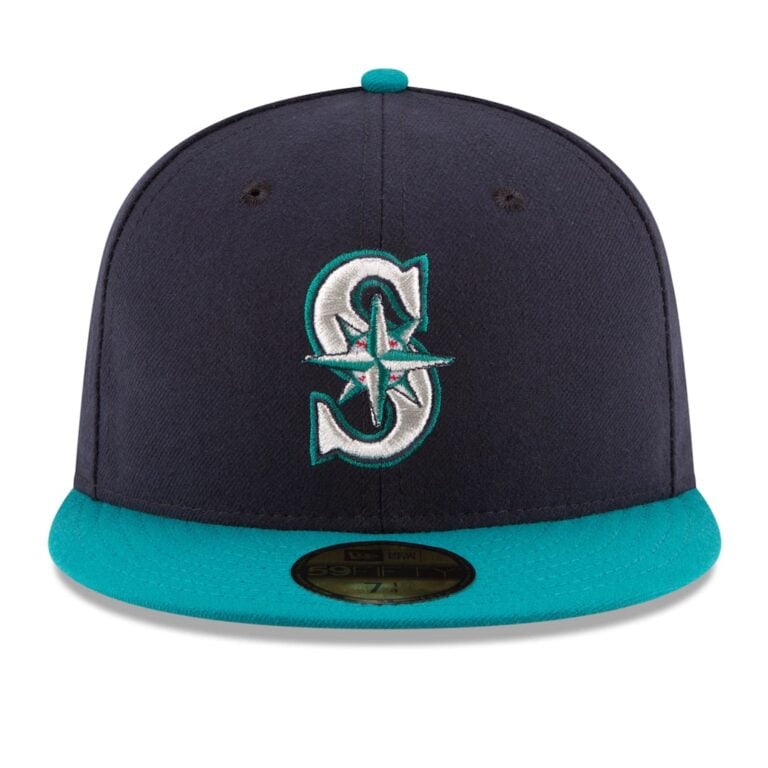 New Era Seattle Mariners Alternate 1 Dark Navy Tale 59FIFTY Fitted Hat Front New Era Seattle Mariners Alternate 1 Dark Navy Tale 59FIFTY Fitted Hat Front