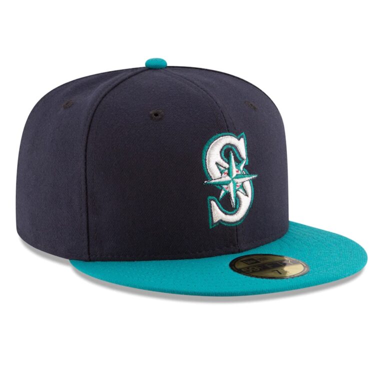 New Era Seattle Mariners Alternate 1 Dark Navy Tale 59FIFTY Fitted Hat Right Front New Era Seattle Mariners Alternate 1 Dark Navy Tale 59FIFTY Fitted Hat Right Front