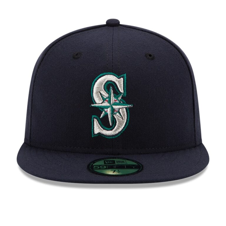 New Era Seattle Mariners Game Navy Blue 59FIFTY Fitted Hat Front New Era Seattle Mariners Game Navy Blue 59FIFTY Fitted Hat Front
