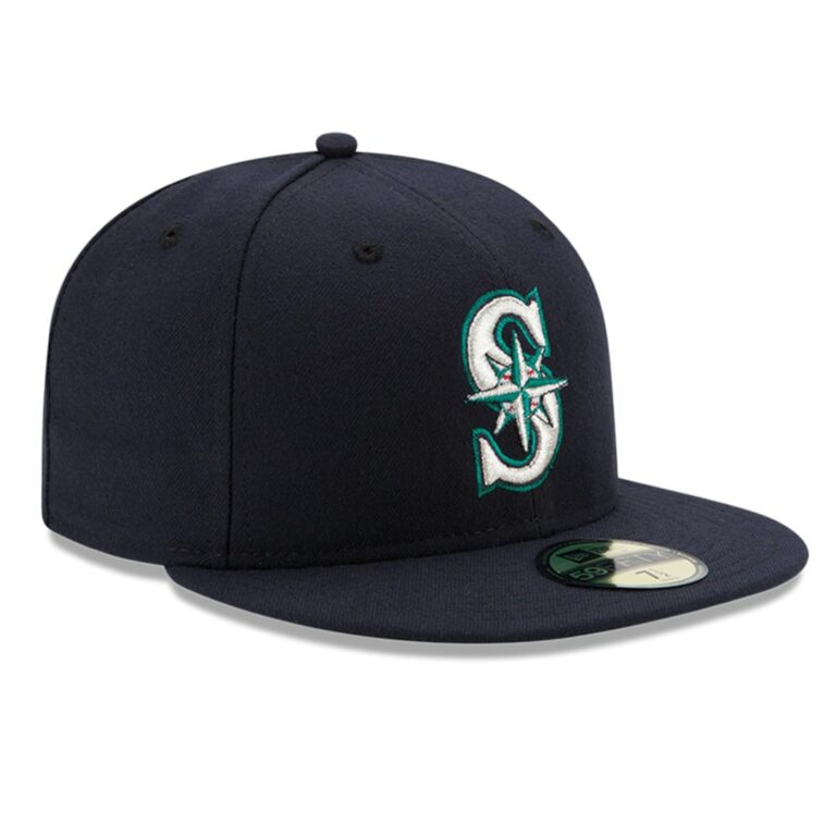 New Era Seattle Mariners Game Navy Blue 59FIFTY Fitted Hat Right Front New Era Seattle Mariners Game Navy Blue 59FIFTY Fitted Hat Right Front