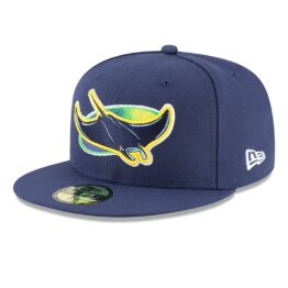 New Era 59Fifty Tampa Bay Rays Alternate Authentic Collection On Field Fitted Hat Light Navy