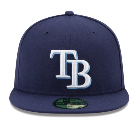 New Era Tampa Bay Rays Game Light Navy 59FIFTY Fitted Hat Front