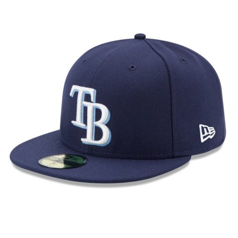 New Era Tampa Bay Rays Game Light Navy 59FIFTY Fitted Hat Left Front