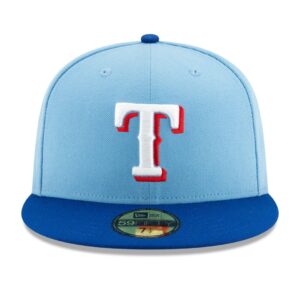 New Era 59Fifty Texas Rangers Alternate 2 Authentic Collection On Field Fitted Hat Light Blue