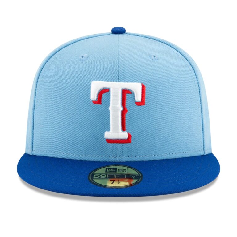 New Era Texas Rangers Alternate 2 Light Blue 59FIFTY Fitted Hat Front New Era Texas Rangers Alternate 2 Light Blue 59FIFTY Fitted Hat Front