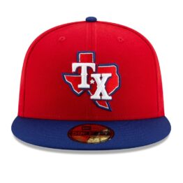 New Era 59Fifty Texas Rangers Alternate 3 2022 Authentic Collection On Field Fitted Hat Red Royal Blue