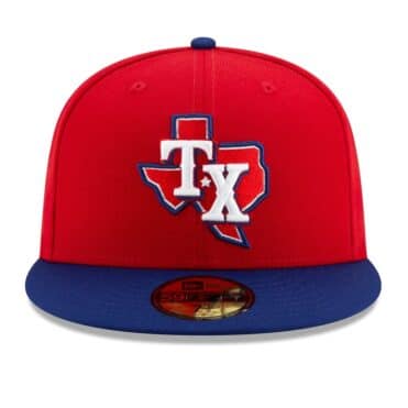 New Era 59Fifty Texas Rangers Alternate 3 2022 Authentic Collection On Field Fitted Hat Red Royal Blue