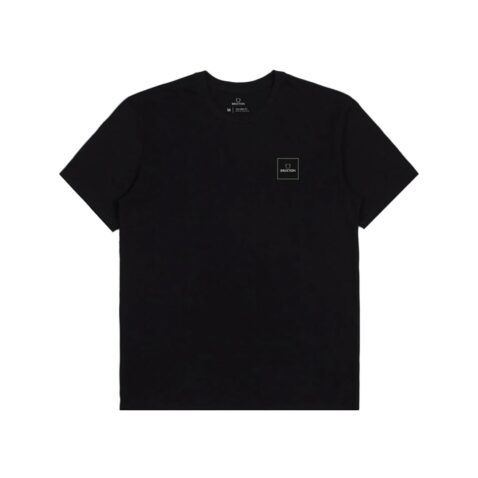Brixton Alpha Block T-Shirt Black-Turf Green Front