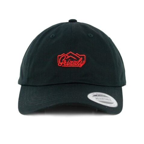 Grizzly Peaking Dad Strapback Hat Black Grizzly Peaking Dad Hat Black