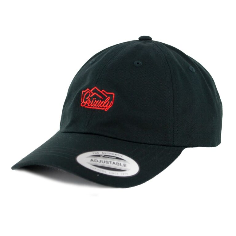 Grizzly Peaking Dad Hat Black Left Front Grizzly Peaking Dad Hat Black Left Front