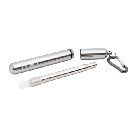 HUF Suck It Reusable Straw Silver Open