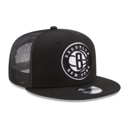 New Era 9Fifty Brooklyn Nets Classic Trucker Official Team Colors Snapback Hat