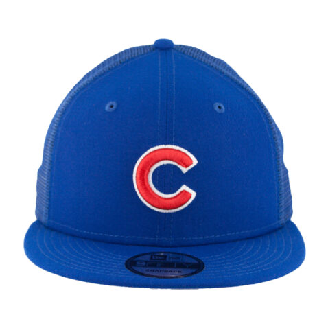 New Era 9Fifty Chicago Cubs Classic Trucker Official Team Colors Snapback Hat Front