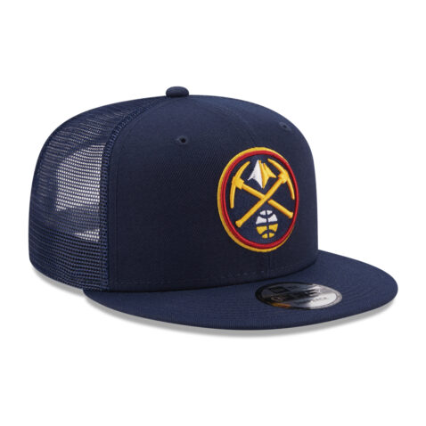New Era 9Fifty Denver Nuggets Classic Trucker Official Team Colors Snapback Hat Front Left