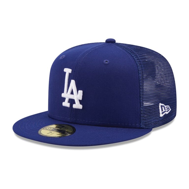 New Era 59Fifty Los Angeles Dodgers Classic Trucker Dark Royal Fitted Hat Front Right New Era 59Fifty Los Angeles Dodgers Classic Trucker Dark Royal Fitted Hat Front Right