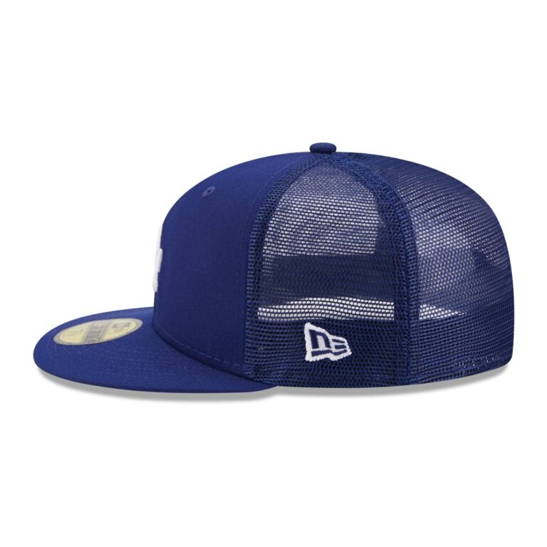 New Era 59Fifty Los Angeles Dodgers Classic Trucker Dark Royal Fitted Hat Left New Era 59Fifty Los Angeles Dodgers Classic Trucker Dark Royal Fitted Hat Left