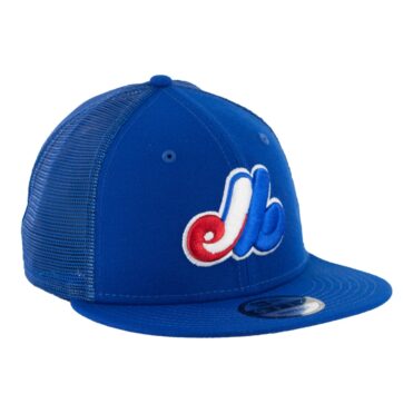 New Era 9Fifty Montreal Expos Classic Trucker Official Team Colors Snapback Hat
