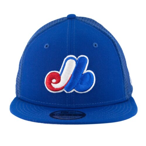 New Era 9Fifty Montreal Expos Classic Trucker Official Team Colors Snapback Hat Front