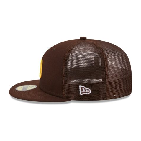 New Era 59Fifty San Diego Padres Classic Trucker Dark Brown Fitted Hat Left