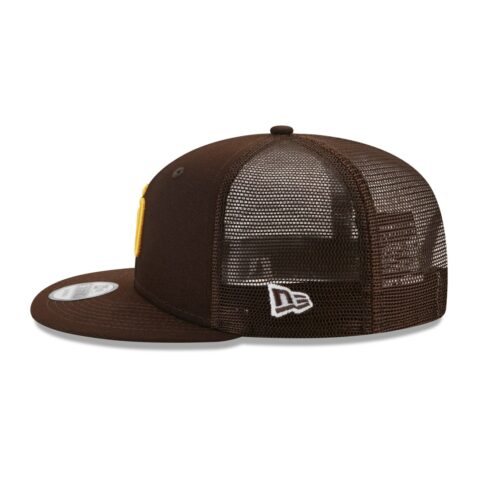 New Era 9Fifty San Diego Padres Classic Trucker Official Team Colors Snapback Hat Left
