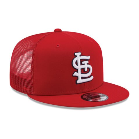 New Era 9Fifty Saint Louis Cardinals Classic Trucker Official Team Colors Snapback Hat Front Left