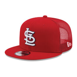 New Era 9Fifty Saint Louis Cardinals Classic Trucker Official Team Colors Snapback Hat Front Right