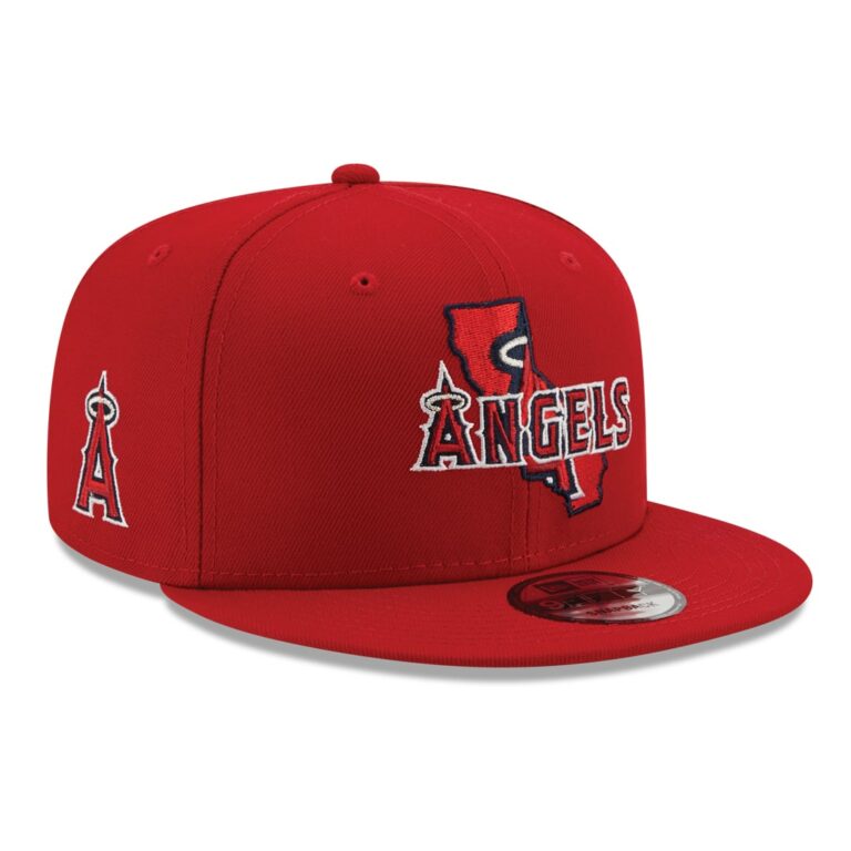 New Era 9Fifty Los Angeles Angels Local State Official Team Colors Snapback Hat Limited Edition Front Left New Era 9Fifty Los Angeles Angels Local State Official Team Colors Snapback Hat Limited Edition Front Left