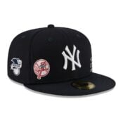 New Era 59Fifty New York Yankees Multi Logo Dark Navy Fitted Hat Limited Edition Front Left