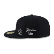 New Era 59Fifty New York Yankees Multi Logo Dark Navy Fitted Hat Limited Edition Left
