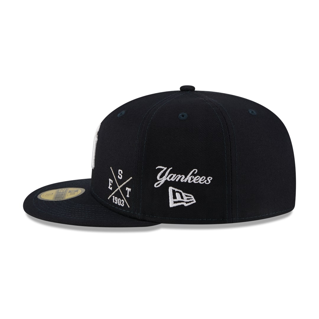 New Era 59Fifty New York Yankees Multi Logo Dark Navy Fitted Hat 