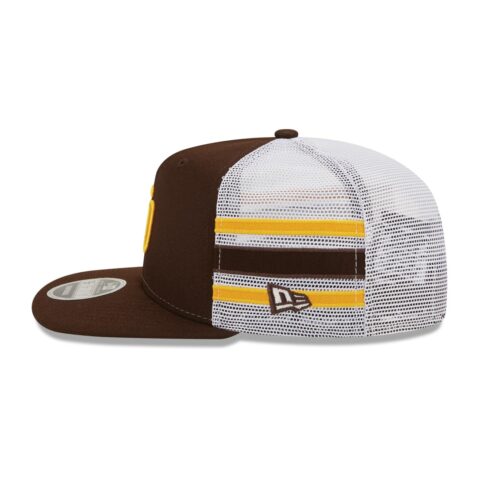 New Era 9Fifty San Diego Padres Stripe Official Team Colors Snapback Hat Limited Edition Left